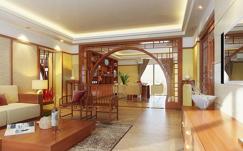 中式客厅门洞造型装修效果图片