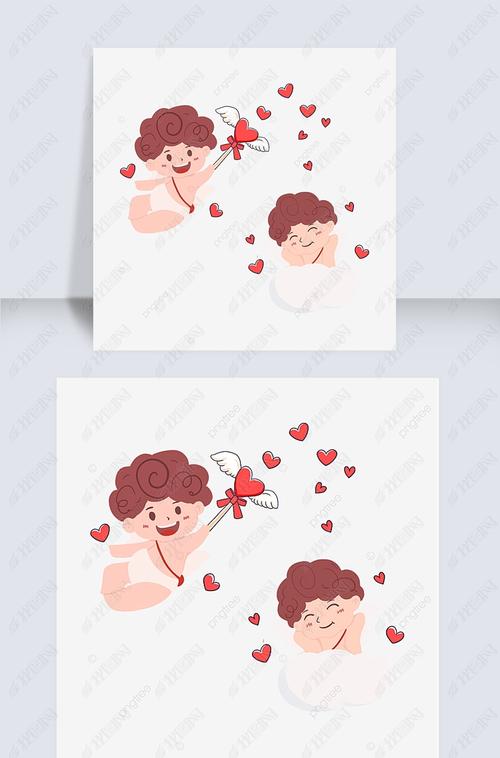 原创丘比特情人节爱心魔法棒版权可商用