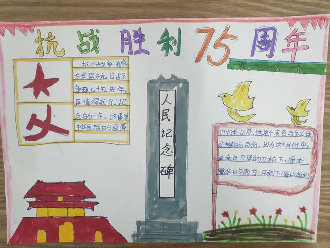 "纪念抗战胜利75周年"手抄报评比活动——毓秀路小学文兴校区五(3)
