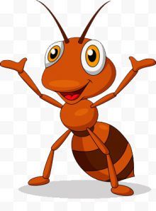 举手欢呼的卡通蚂蚁