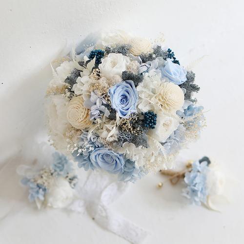 永生花真花新娘手捧婚礼结婚婚纱照干花花束道具永生花