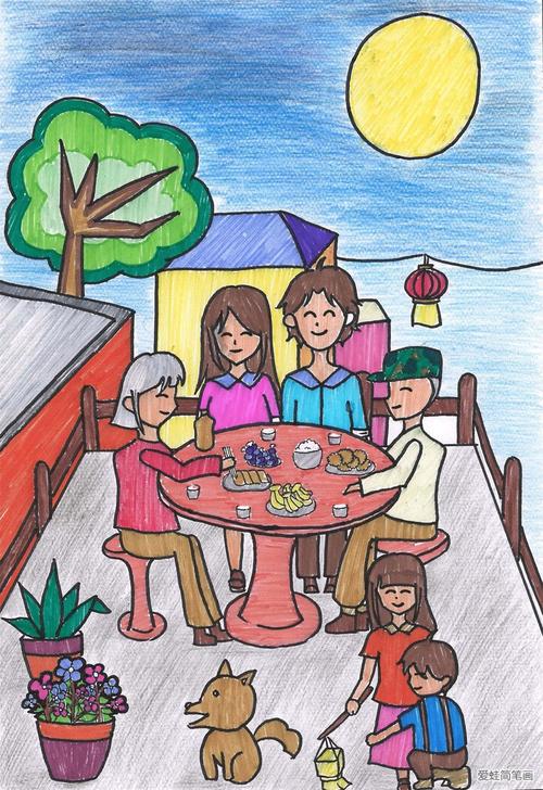 月圆人圆事事圆_中秋节儿童画-画画图片大全