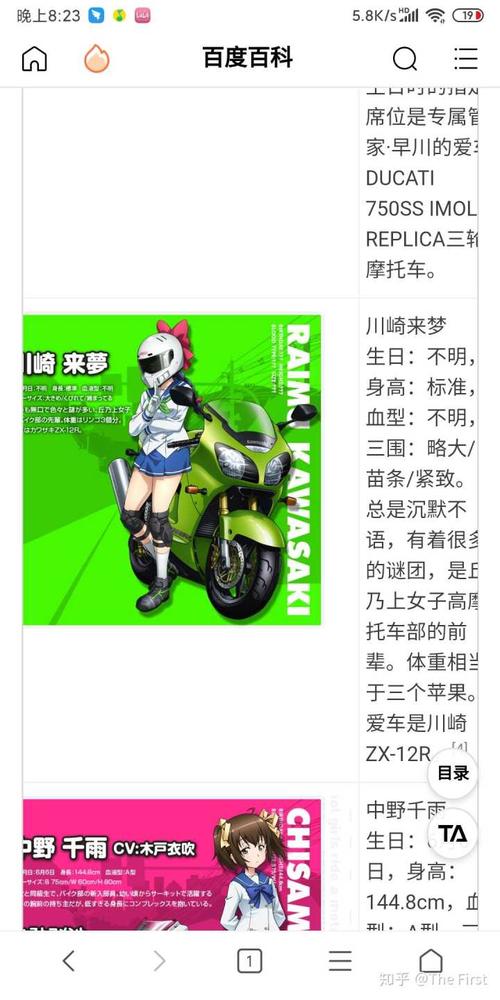 图一《爆音少女》中的川崎来梦,一群女孩子骑摩托的故事.16年的动画.
