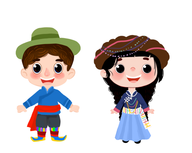 认识普米族,绘画普米族服饰.