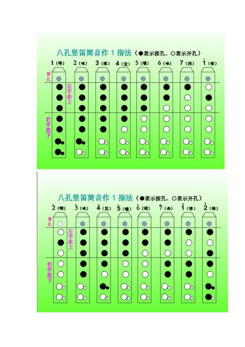 八孔竖笛指法图.doc