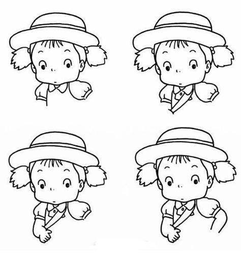 简笔画教程|《龙猫》小女孩小梅的画法教程