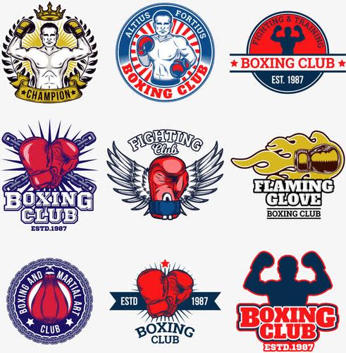 矢量手绘拳击手