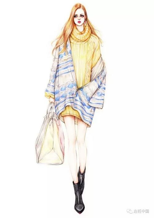 丁香~服装画彩铅表现手法鉴赏临摹