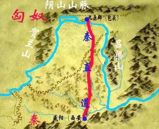 秦直道路线示意图