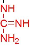 胍基(guanidyl)化学式为-cn3h4 一个c与3个n连接,其中与一个n是以双键