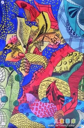 儿童水粉画银奖作品:夏花,参赛年龄14岁