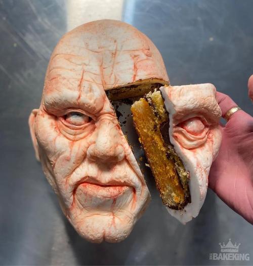 外国小伙做的逼真到恐怖的人体蛋糕