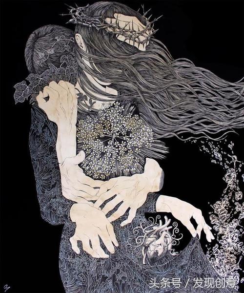 黑暗美丽的超现实主义插画