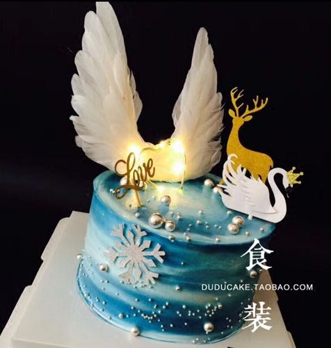 蛋糕装饰插牌浪漫唯美羽毛翅膀婚礼派对蛋糕装饰插旗甜品台装饰