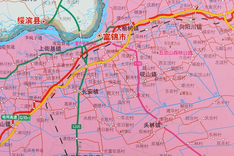 【发货快】黑龙江省佳木斯市地图挂图 佳木斯交通图 佳木斯市政区图