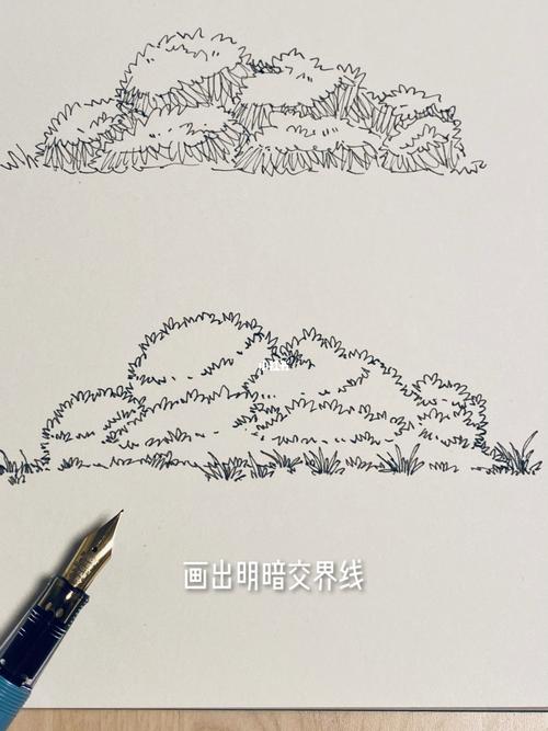 10分钟学会画灌木丛_速写_绘画_教程_画画的日常_文化
