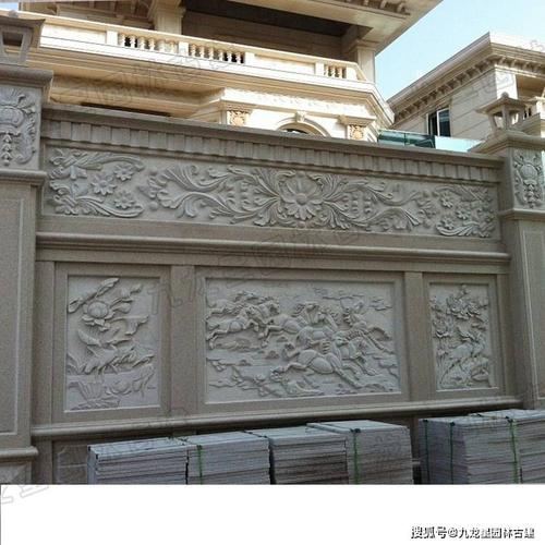 别墅外墙浮雕图片大全私人定制别墅石材干挂浮雕福建石材浮雕