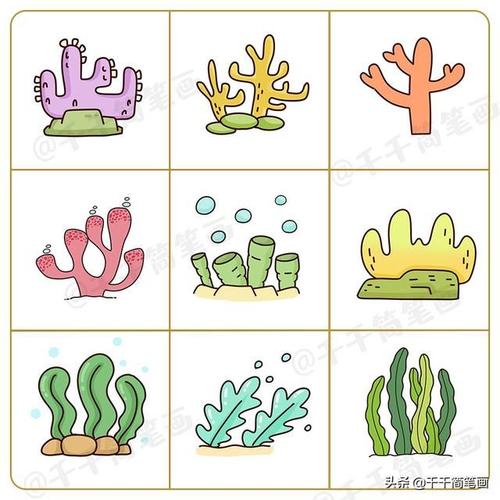 100 简单可爱海洋小动物简笔画大全,大人小孩都喜欢,值得收藏