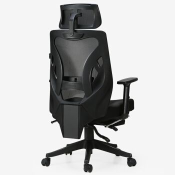 5日10点:黑白调(hbada)电脑椅子办公椅电竞椅带脚托可躺黑色138bmj