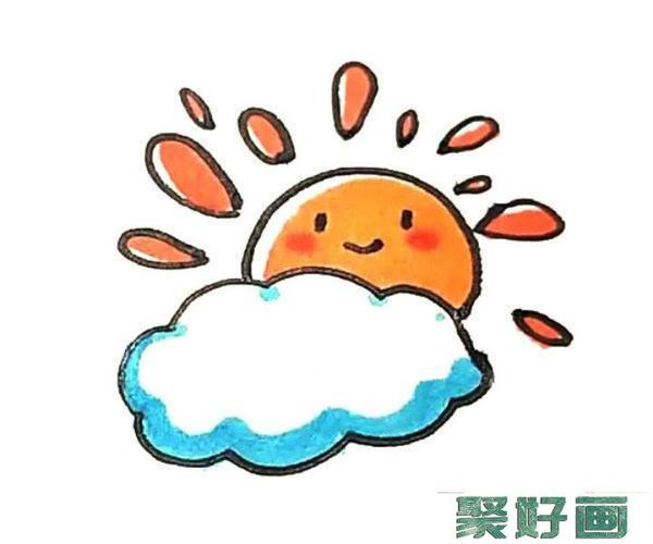 晴转多云简笔画步骤教程怎么画简笔画教程