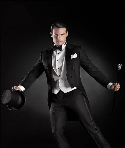 袋鼠燕尾服男礼服演出服士西装定制白色外套定做新郎套装晨摩登舞燕尾