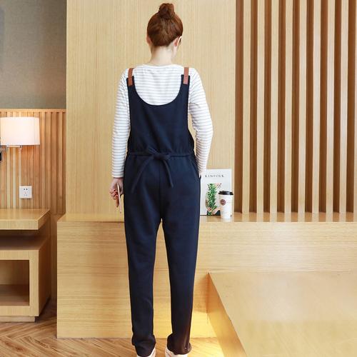 加绒加厚孕妇背带裤