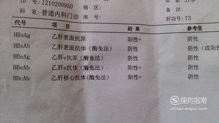 乙肝五项对照表怎么看