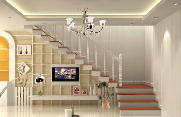 客厅楼梯电视背景墙设计效果图