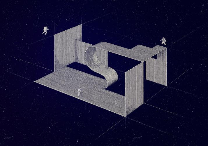 hotels创作的空间构图而来的灵感,建构主义的构图方式在二维上呈现