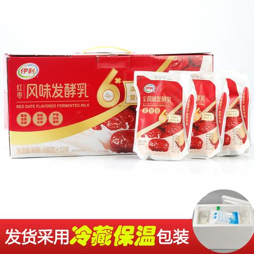 酸奶 益生菌 袋装_伊利红枣酸奶12袋发酵菌风味尚补坊发酵乳酸奶袋装