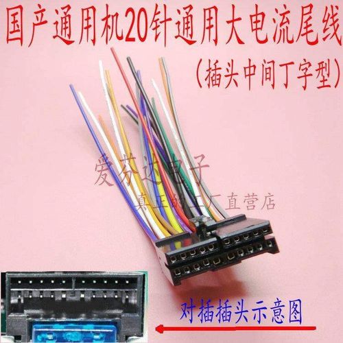 p三件套一体机so免载喇叭散i导航插头尾线4图连接6针车载音乐配件