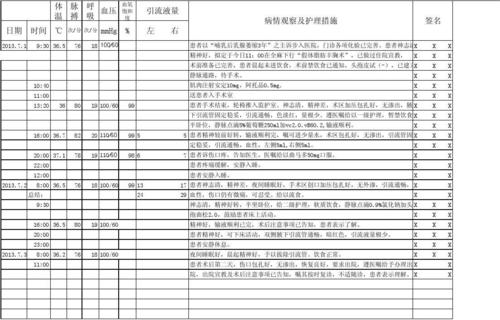 康复护理记录单(1页)