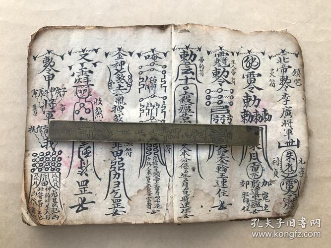 清代道医手抄本:各种治病符咒图,论一月三十天排病法,天师鬼八卦断法