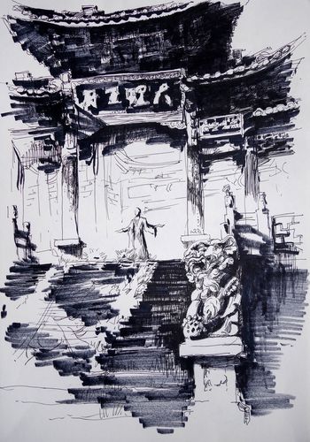于生慧丽江古城大理古城速写