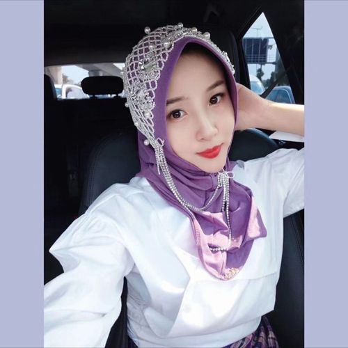 2020穆斯林时尚新款纱巾正品朵哈茉喻帽檐款套头巾回族盖头爆款