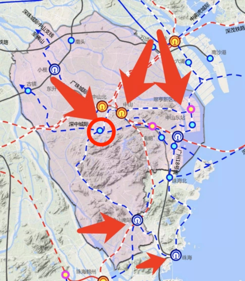 其二是交通上,除了105国道 中开高速 大南路在建, 广州18号线中山支线