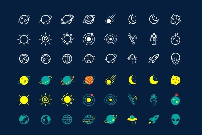 搜图中国提供优质高清原创设计素材免费下载,宇宙星球图标合集主要