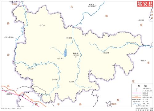 姚安县标准地图_楚雄地图库_地图窝