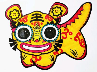 年老虎儿童画