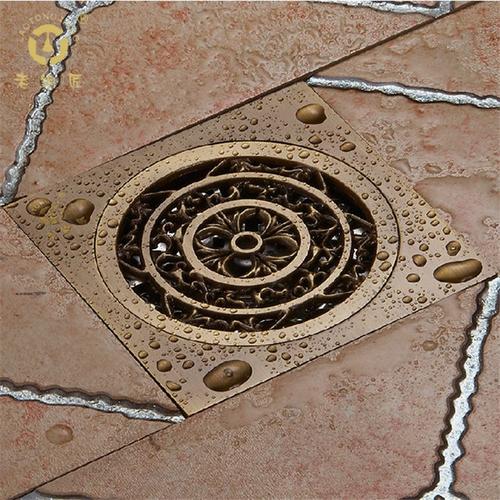 浴室阳台大流量地漏 雕花防踢开地漏 卫生间地漏全铜防臭地漏