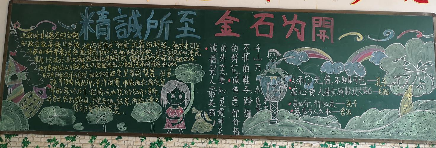 诚信黑板报,营造诚信校园