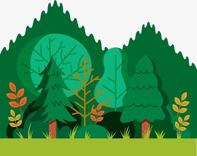 卡通树林