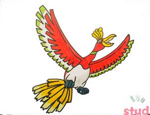 凤王简笔画 精灵宝可梦简笔画,凤王简笔画教程