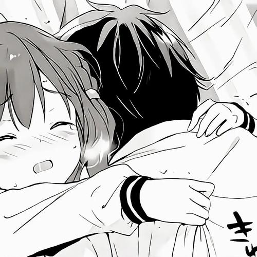黑白日漫情侣头像
