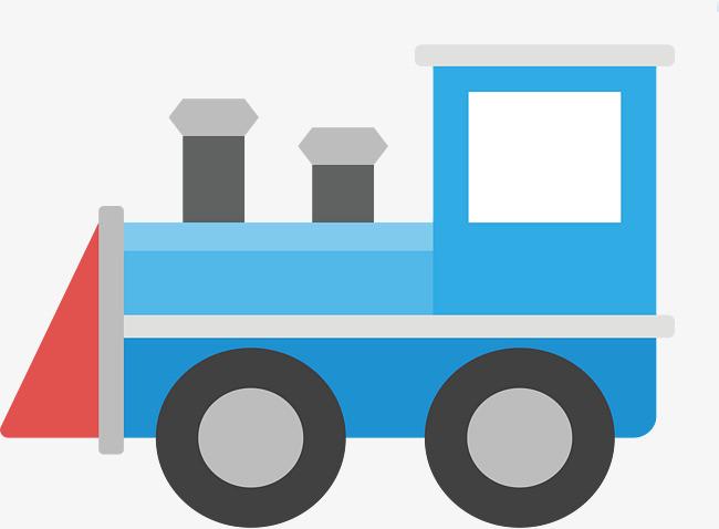 卡通简约火车头烟囱飘出烟雾装饰素材