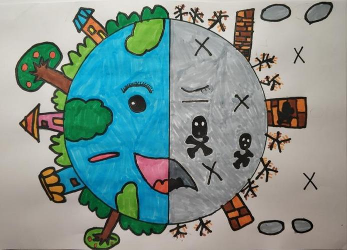 保护地球,童绘蓝天——桥梁小学主题绘画作品展