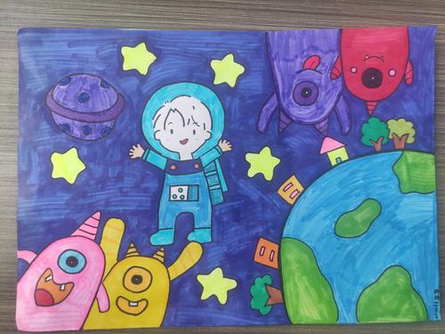 创意无限,缤纷童年——五二班漫游太空优秀美术作品展