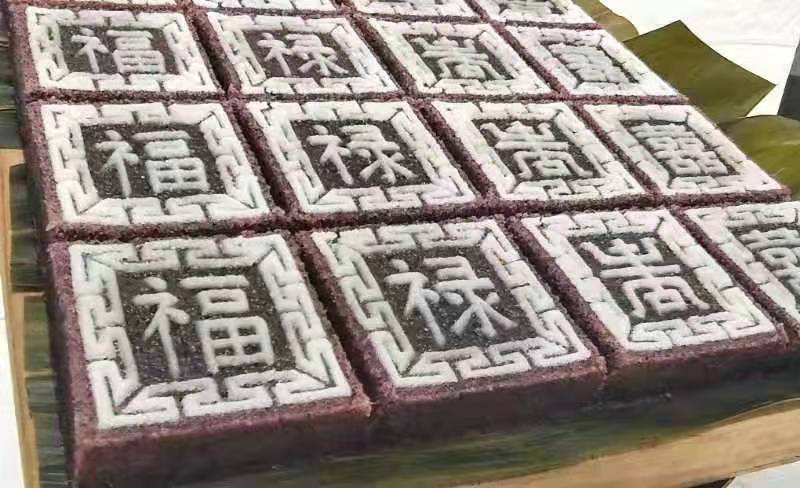 梁弄大糕手工阿传统梁弄大糕桥宁波余姚特产老式黑白糯米豆沙舌尖美食