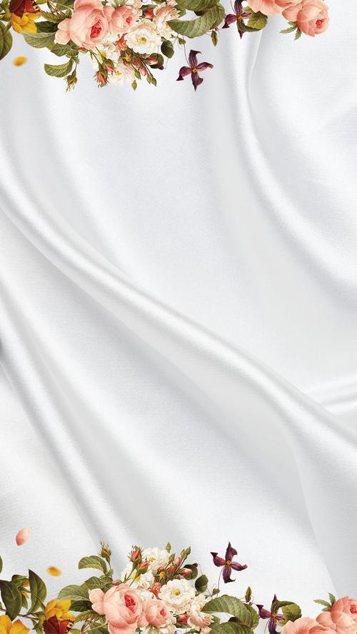 花卉丝绸背景psd分层h5背景素材