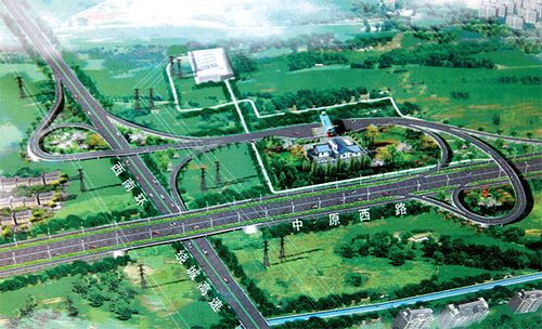 中原路与西南绕城高速互通式立交效果图